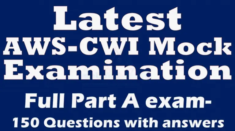 AWS-CWI Part C Codebook Examination Questions And Answers